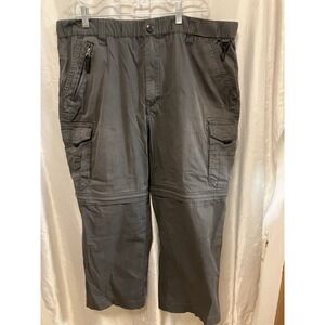 BC Clothing XLx30 Grey Convertible Outdoor Hiking Camping Fishing‎ Stretch Pants